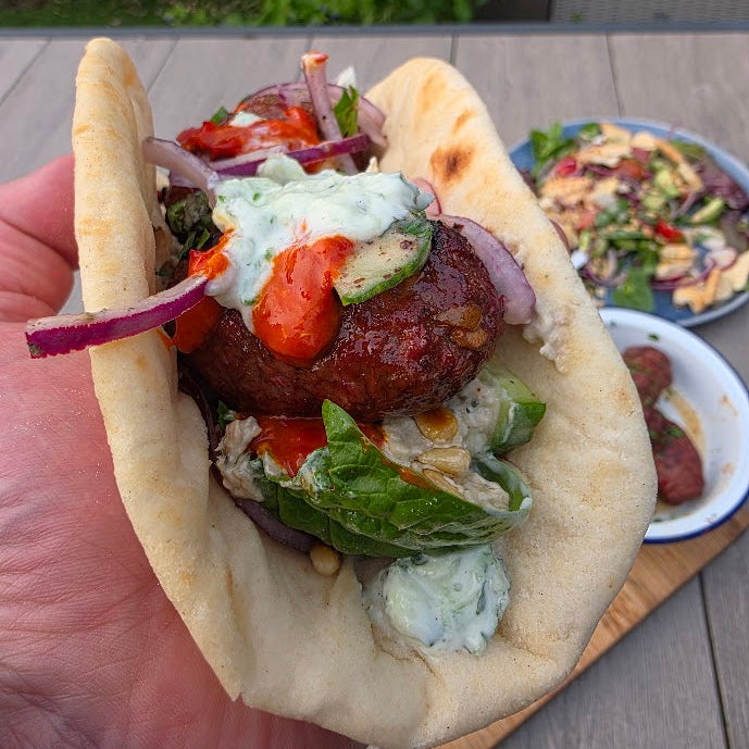 Middle Eastern BBQ Feast – Koftas, Flatbreads, Baba Ganoush & Fattoush