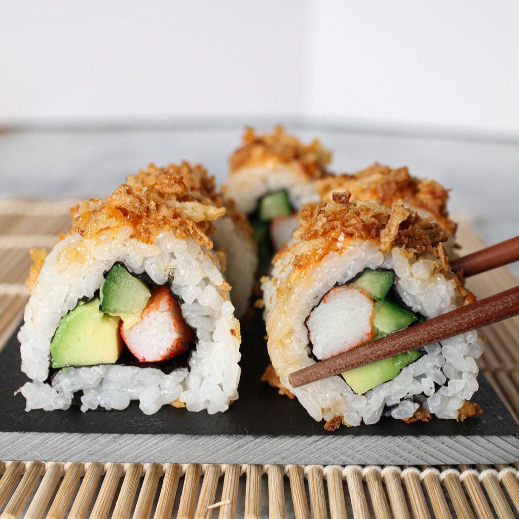 Sushi Masterclass – Panko Prawn Maki & Salmon with Avocado California Rolls - The Artisans' Kitchen 